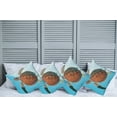 thumbnail image 6 of Ambesonne Turtle Throw Pillow Cover 4 Pack, Sea Animal Caribbean, 16", Turquoise Cinnamon, 6 of 6