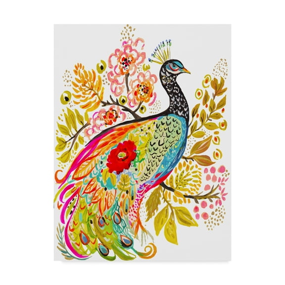 Trademark Fine Art 'Peacock Ornate' Canvas Art by Karen Fields