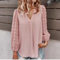 thumbnail image 3 of TIMIFIS Hauts pour Femmes Chemise en Chiffon à Col en V Chemise Décontractée à Manches Ballon Chemise à Imprimé Floral Haut on, 3 of 6
