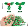 thumbnail image 2 of Duslogis Christmas Holly and Berry Christmas Embellishments, 100 PCS Mini Craft Berry Greens Leaf Sequins, for Christmas Wreath Arrangement DIY Craft for Christmas Card Gift Tags, 2 of 7