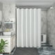 thumbnail image 5 of Cortina de ducha de poliéster impermeable con ganchos | Diseño de flores cortadas para hotel y baño | Tela blanca de 180 x 180 cm, 5 of 6
