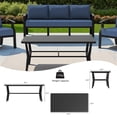 thumbnail image 3 of Gotland 10 PieceAluminum Patio Furniture Set,Modern Metal Outdoor Patio Furniture w/5.1'' Thick Cushion,Swivel Chairs and Rectangular Coffee Table,Patio Conversation Sets for Porch,Deck,NavyBlue, 3 of 7