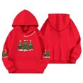 thumbnail image 4 of Little Girls Hoodies Christmas Hooded Sweatshirt Long Sleeve Printed Pullover Loose Fit Pullovers Tops Size 7-8T ,Red, 4 of 4