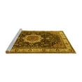 thumbnail image 2 of Ahgly Company Machine Washable Indoor Square Medallion Yellow Traditional Area Rugs, 4' Square, 2 of 4