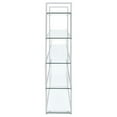 thumbnail image 5 of Stellar Modern Glass Bookshelf, 5-Tier Open Display Case, 59" Wide x 63" High, Chrome Frame with Clear Tempered Glass Shelves, 5 of 6