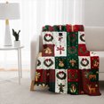 thumbnail image 2 of SPXUBZ Christmas Patchwork Throw Blanket 50x60 Inch, Holiday Pattern Soft Fleece Blanket, Cozy Seasonal Home Decor for Sofa Bed 50"x40", 2 of 5