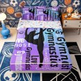 thumbnail image 2 of Erosebridal Gradient Gymnast Print Zipper Full Size Comforter Sets with Fitted Sheet and 2 Pillowcases,Black Dancer Silhouette Blue Purple Tone Accent Zipper Bedding Set,Violet Cyan,4pcs,Reversible, 2 of 6