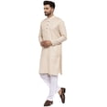 thumbnail image 2 of Maple Clothing Kurta Pyjama en Coton Tenue Ethnique Imprimée Indienne Décontractée (Blanc Cassé, 3TG), 2 of 6