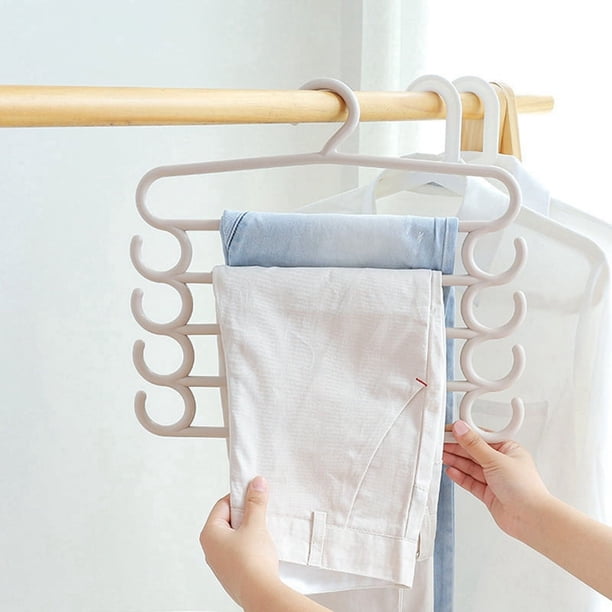 Perchero multifuncional para pantalones, para el hogar, ahorra espacio, multicapa, para armario de pantalones, pinzas para ropa de 5 capas