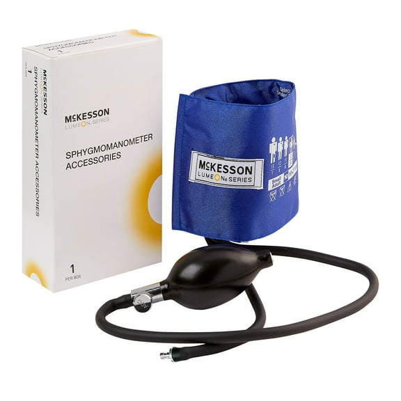McKesson LUMEON Blood Pressure Inflation System, Adults/Kids - Blue, Small, 15 Ct