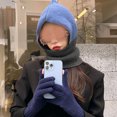 thumbnail image 4 of Gorro para mujer de lana que hace punto, sistema de la máscara de la bufanda del sombrero del invierno, sombrero del invierno de las mujeres, sombrero caliente de la orejera, 4 of 5