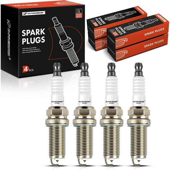 A-Premium Double Iridium Spark Plugs Compatible with Hyundai Sonata 2011-2014, Santa Fe Sport 2013-2015, Tucson 2014-2015 & Kia Optima 2011-2015, Sorento 2012-2014, Sportage 2014-2015, Pack of 4