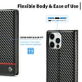 thumbnail image 4 of Flip Wallet Case for iPhone 14 Pro 6.1 inch Carbon Fiber Pattern with Card Slots Kickstand Function Magnetic Closure Shockproof Protective Case For iPhone 14 Pro,A, 4 of 8