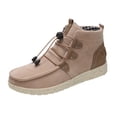 thumbnail image 2 of Women's Casual Winter Warm Walking Shoes, Round Toe Lace Up Fleece Lined Cotton Boots Design with Cushion Sole, Cozy Sneakers for Cold Weather Daily Wear, 2 of 4