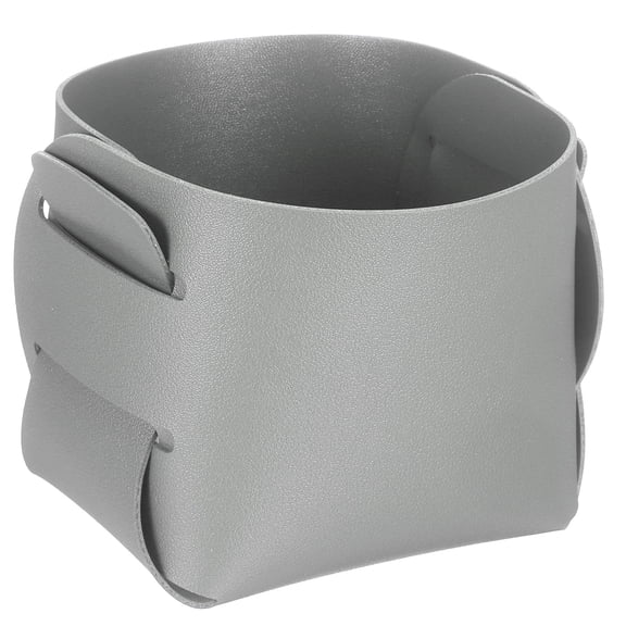 Valet Tray Organizer, PU Leather Desktop Storage Organizer Box Tray Catchall Vanity Tray(Grey)