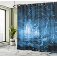 thumbnail image 5 of Ambesonne Blue Shower Curtain, Digital Futuristic Ship, 69"Wx84"L, Blue, 5 of 5