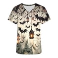 thumbnail image 2 of HOMBOM Womens Casual Oversized T Shirts Halloween Short Sleeve Trendy Soft V Neck Pullover for Young Women Polyester Shirts,XXXL, 2 of 5