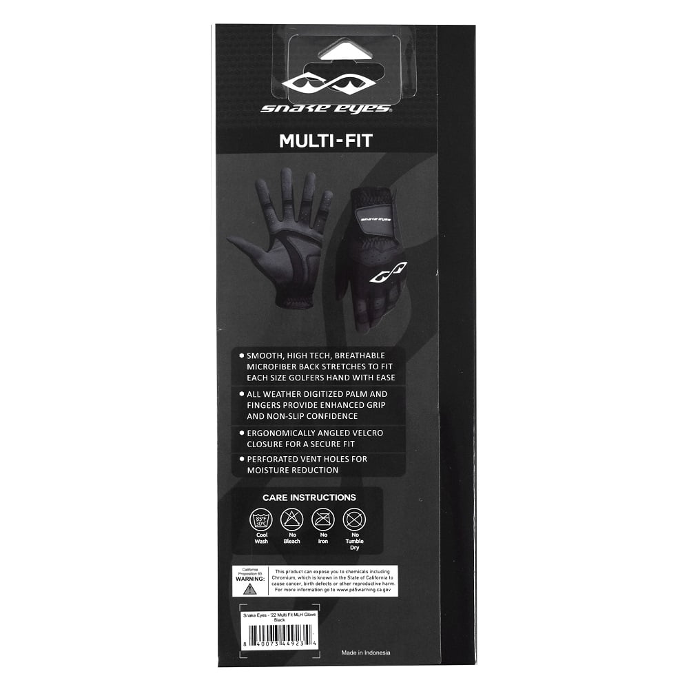 Snake Eyes Golf MRH Multi-Fit Glove (5-Pack) Black