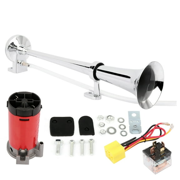 ECCPP 12V Air Horn Single Trumpet Air Horn   Compressor Powerful Loud 150db Silver Horn for Train Car Truck Boat RV