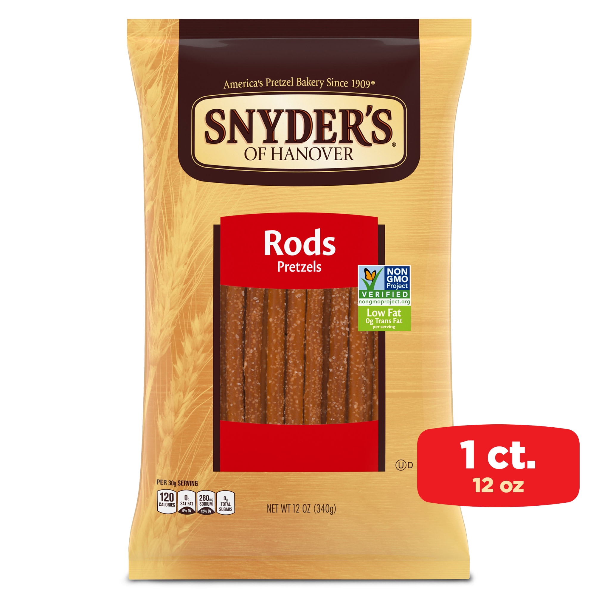Snyder's of Hanover, Pretzel Rods, 12 Oz Bag