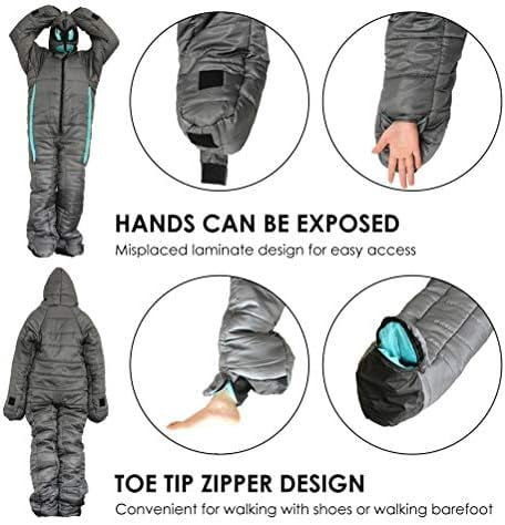 Adult Lite Wearable Sleeping Bag Warming Camping Sleeping Bag Lazy Travelling Easy Carrying for Walking Hiking Camping Outdoor Hello