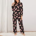 thumbnail image 2 of Fotbe Popcorn Conjunto de Pijama de Manga Larga para Mujer con Estampado, Ropa de Dormir de 2 Piezas, Conjunto de Casa Suave y Cómodo con Bolsillos-XX-Large, 2 of 7