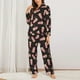 thumbnail image 2 of Balery Popcorn Conjunto de Pijama con Estampado para Mujer, Conjunto de Dos Piezas con Manga Larga, Ropa de Dormir Suave con Bolsillos, Pijamas Cómodos-Small, 2 of 7