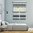 thumbnail image 5 of Turquoise Black Stripe Kitchen Curtains Sets for Windows 36 Inch Length, Modern Abstract Coarse Striped Rod Pocket Window Treatments Tier Curtains and Valances Set for Bedroom/Bathroom, 5 of 8