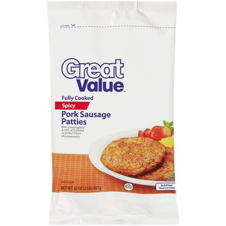 Great Value Spicy Pork Sausage Patties, 32 oz