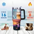 thumbnail image 4 of Autumn Halloween Tumbler 40oz - Trick Treat Candy Pattern - Double Wall Insulated Stainless Steel Cup - With Handle & Straw, 4 of 7