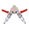 thumbnail image 1 of Distribuidor de CO2 de 2 vías con válvula de cierre de 5/16", accesorio para elaboración de cerveza, CO2 de repuesto para caseros, 1 of 7