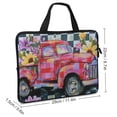 thumbnail image 2 of Werpe Flowers Checkered Background Laptop Sleeve Carrying Bag Diving Fabric Soft Travel Case Idea 10inch, 2 of 5