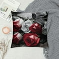 thumbnail image 2 of HENGT Black and Red Rose Flower Throw Pillow Covers Cushion Decorative Square Pillow Cases for Couch Sofa Bed, 2 of 5