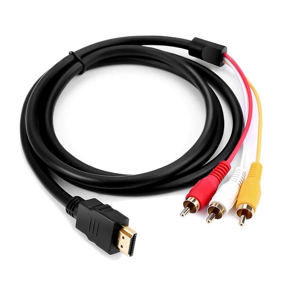 Cable Adaptador HDMI Macho a 3 RCA Macho 1080P Video Audio AV, HDMI Se Convierte en Cable Adaptador Compuesto S-Video RCA para TV HDTV DVD