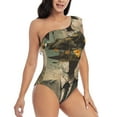 thumbnail image 3 of Sikiie Surreal Floral Mindscape Print Women One Piece Swimsuits Tummy Control One Shoulder Bathing Suits Ruffle Swimwear, From S to XXL-X-Large, 3 of 6