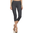 thumbnail image 3 of Womens High Waist Solid Microfiber Ultra Soft Capri Leggings (One Size), 3 of 6