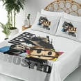 thumbnail image 3 of Ambesonne Emoji Fitted & Top Sheet Set with Shams, Antique Sculptures and Monkey, White Chocolate Pale Grey, 3 of 5