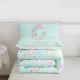 thumbnail image 5 of meiyoeat Colorful Flower Monogram C Twin Comforter Sets,Pastel Rainbow Letter Design Bedding Set For Girl,Reversible,2 Pieces,1 Comforter and 1 Pillowcase, 5 of 7
