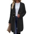 thumbnail image 2 of Women Fall Long Cardigan Sweater Trendy Knit Jacket Coat Dressy Blazer Coatigan Black XXL, 2 of 7