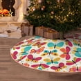 thumbnail image 5 of Sikiie Colorful Butterflies Nativity Christmas Tree Skirt, Jesus Christian Winter Holiday Tree Mat Decoration(30-48IN)30", 5 of 6