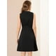 thumbnail image 5 of Vestido sin mangas con cuello En V Allegra K botones a media pierna verano para mujer Negro M, 5 of 6