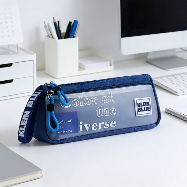 Estuche para lápices de gran capacidad para la escuela: elegante estuche para bolígrafos para estudiantes, caja de papelería versátil para la oficina, maquillaje o dispositivos electrónicos.