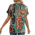 thumbnail image 3 of Camisetas de Manga Corta para las Mujeres, Impresión de Moda Divertido, Camisetas de Cuello en V para las Mujeres, 3 of 6