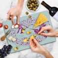 thumbnail image 4 of Hummingbird Cutting Board, Hummingbird Flies to the Flower Polkadots Flourishes Summer Garden Art, Decorative Tempered Glass Cutting and Serving Board, Large Size, Pink Fuchsia, by Ambesonne, 4 of 5
