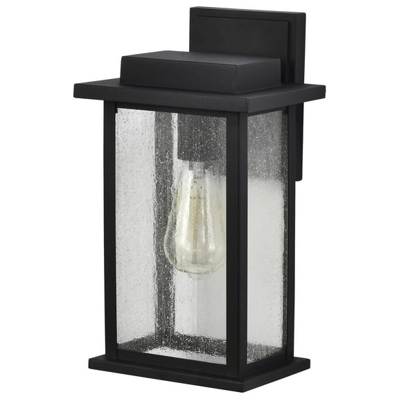 Nuvo Lighting Sullivan 1 Light Medium Wall Lantern Matte Black with Clear Seeded Glass