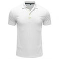 thumbnail image 2 of SWSMCLT Men's Ribbed Knit Summer Top Soft Fitted Stretch Short Sleeve T Shirt Casual Fashion Tshirt Cool Light Collared Polo White XX-Large, 2 of 4