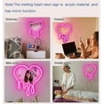 thumbnail image 6 of Heart Neon Sign Light Melt Heart Neon Light Mirror Sign LED Pink Heart Neon Sign Light for Bedrooms Girls Rooms Parties Studios Beauty Salon Decor Birthday Gifts, 6 of 6