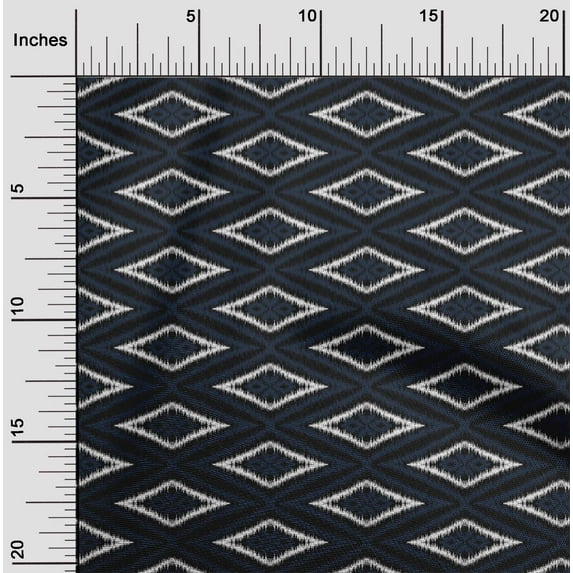 oneOone Organic Cotton Voile Fabric Geometric Ikat Print Sewing Fabric BTY 42 Inch Wide