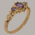 thumbnail image 2 of LBG British Made 9k Rose Gold Ring with Natural Amethyst Womens Anniversary Ring - 33 size options - Size 4, 2 of 9