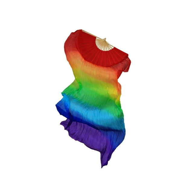 serony Rainbow Led Dance Fans with LED Lights Belly Dance Prop Stage Activity Tool